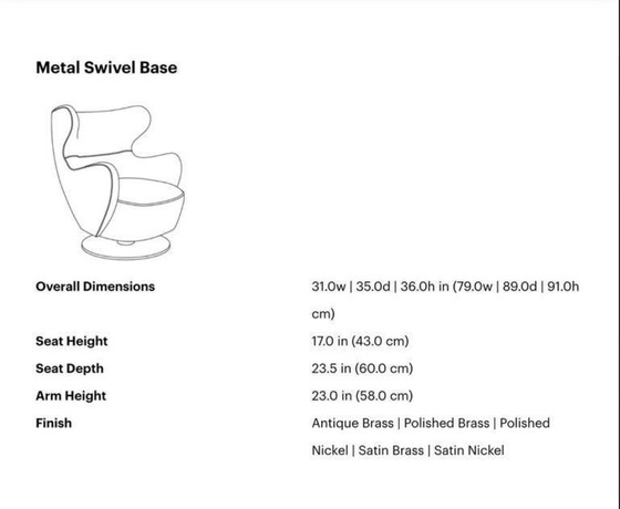 Image 1 of Sillón orejero con respaldo alto Vladimir Kagan