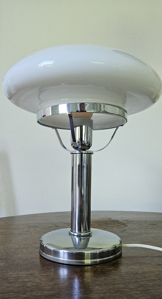 Image 1 of Bauhaus table lamp with opal glass shade