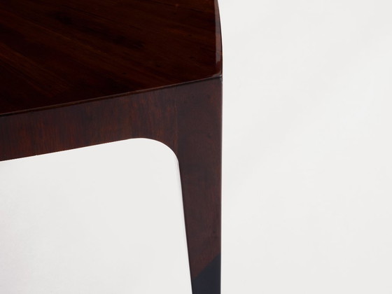 Image 1 of French walnut marquetry square coffee table 1970