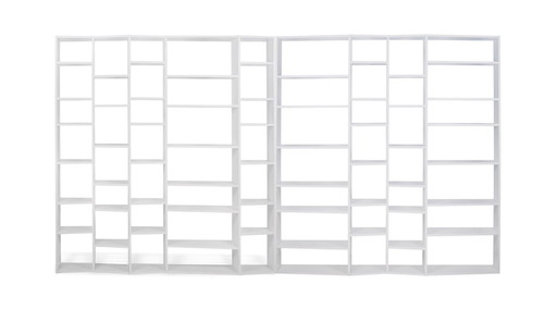 2x Grandes bibliothèques ouvertes asymétriques blanches