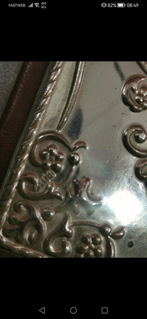 Image 1 of Lot de 2 agendas vintage fabriqués en Italie, l'un en argent 925 et l'autre en laminé.