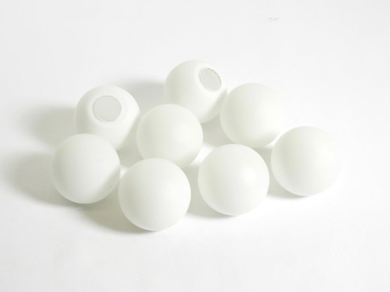 Image 1 of Wunderschöne Messing-Deckenleuchte im Space-Age-Stil der 1960er Jahre mit 8 Glaskugeln von Kaiser Leuchten