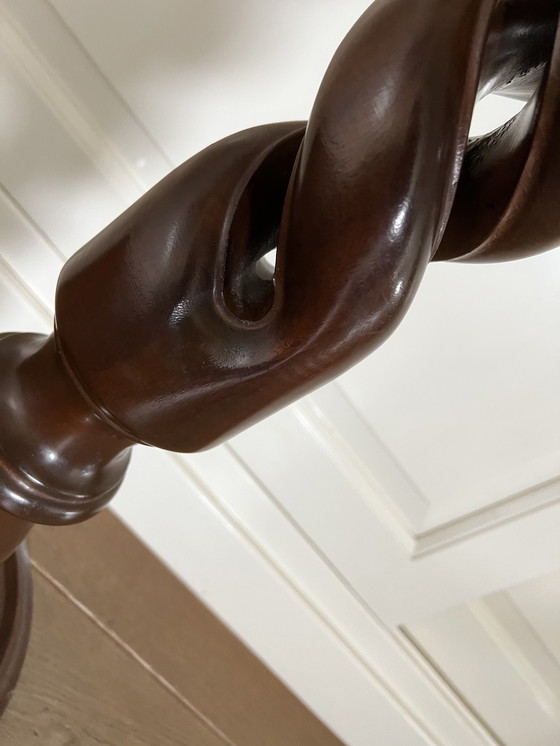 Image 1 of Solid turned twisted Piedestal mahogany