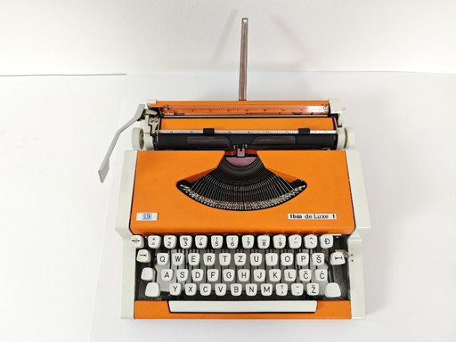 Machine à écrire vintage Orange / Orange UNIS tbm de Luxe t 1970's /