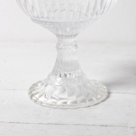 Image 1 of Vintage Traditional Finnish Clear Pedestal Bowl Marimekko / Iittala / 2000s