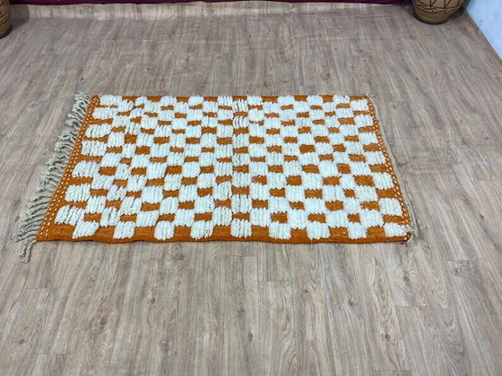 Ecru Marokkanischer Teppich mit geometrischen Mustern 250cm x 150cm – Teppiche & Läufer, Wool, Modern (photo 5 of 7)