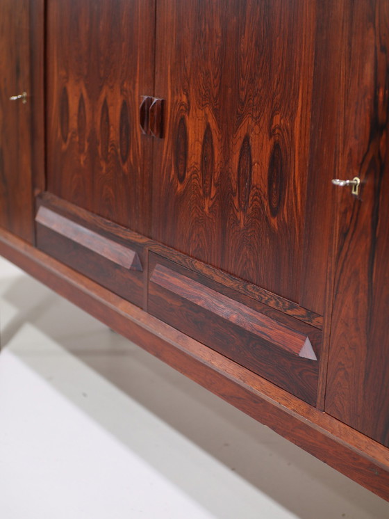 Image 1 of Buffet haut avec bar en bois de rose Buffet danois