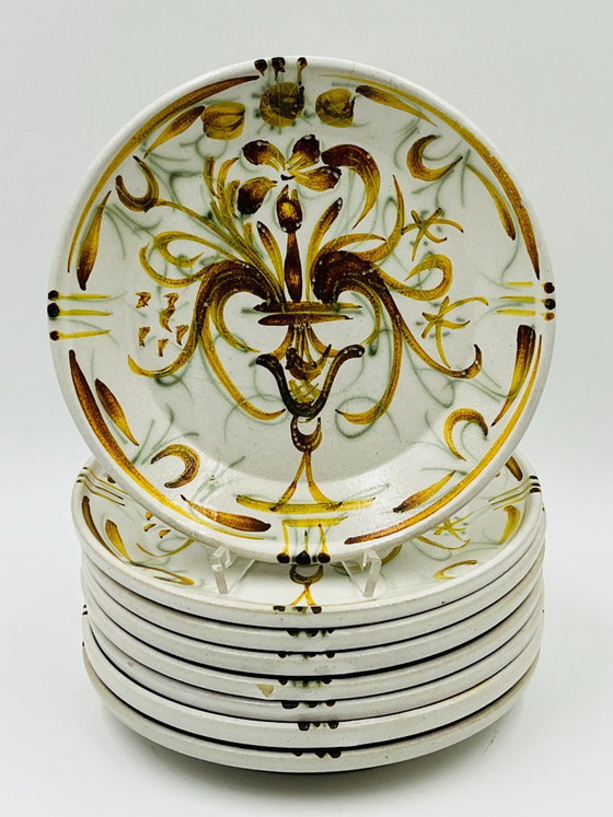 8 dessertborden Keraluc Quimper Renaissance 1960 – Servies, Ceramic (photo 2 of 10)