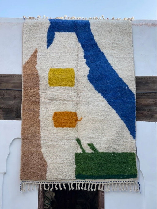 Traditioneel handgemaakt Berberkleed met kleurrijke patronen, formaat 1,5/2,5 m – Aime Té, vloerkleden en tapijten, Wool