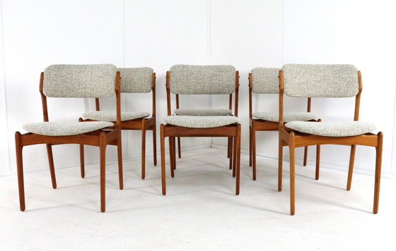 Image 1 of 6x Erik Buch per O.D. sedie mobler vintage ridipinto