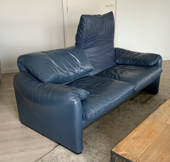 Image 1 of Cassina 2x 2-Seater Sofa in Beautiful Leather: Maralunga 40, Price for 2 Pcs.