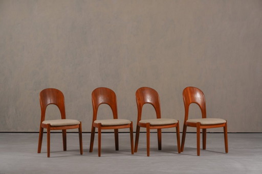 Vintage Morten Dining Chairs in Teak by Niels Koefoed for Hornslet Møbelfabrik, Denmark 1970's, Set of 4