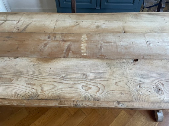Image 1 of Eettafel Leeftafel Schragentafel Frans 245 cm.