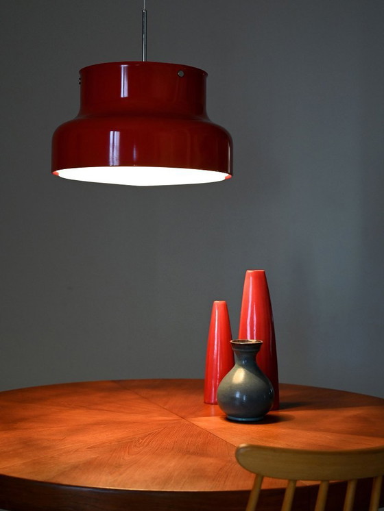 Image 1 of Lampada a sospensione rossa svedese “Bumling” di Anders Pehrson