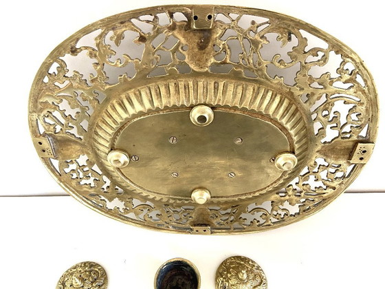 Image 1 of Double Encriers sur Plateau Bronze Doré Ciselé Style Louis XV Epoque Napoléon III