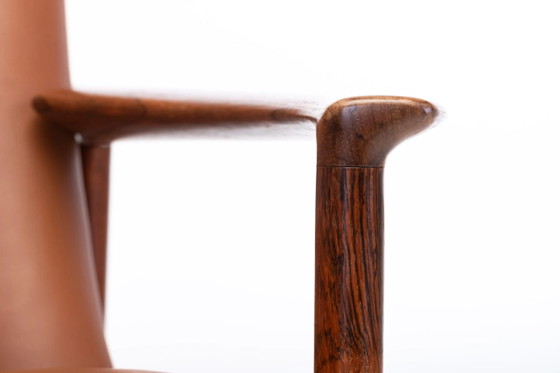 Cognac Leather & Wood Wingback Lounge Chair by Ib Kofod Larsen for Fröscher, 1970s – Kofod-Larsen, Armchairs (photo 12 of 26)