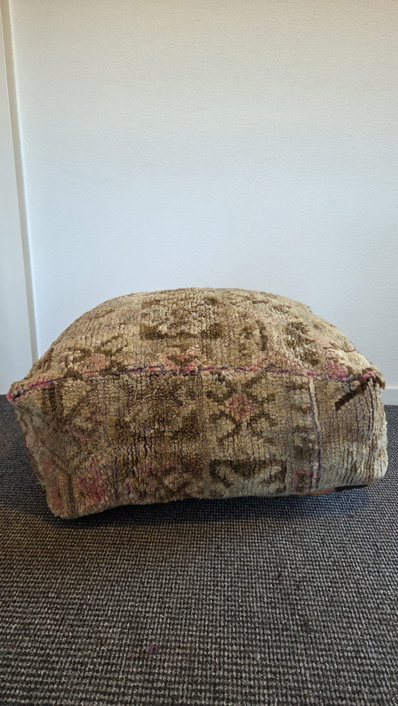 Image 1 of Pastelkleur poef, vintage berber zitkussen 