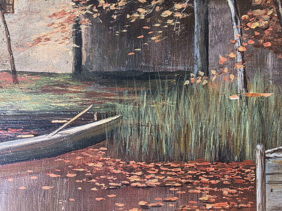 Stunning Vintage Autumn Landscape Oil Painting – Paintings & Drawings, Canvas (photo 10 of 13)