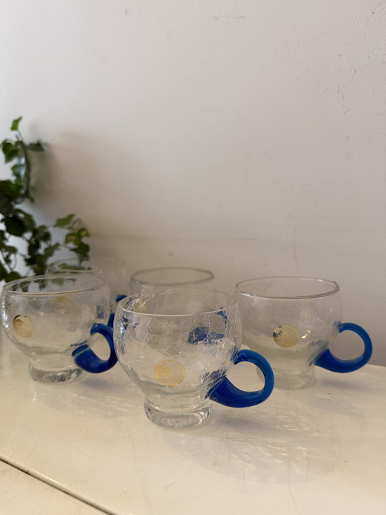 Image 1 of Cracked Glass Cups 60s/70s