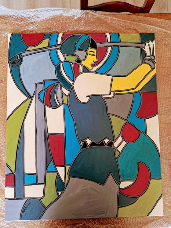 Image 1 of Patricia KLEYMAN - The Golfer - Artist's Painting