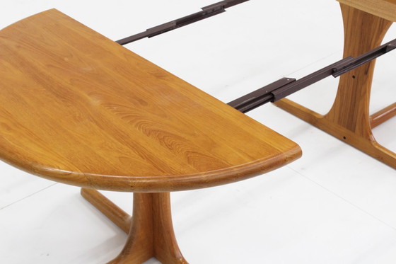 Image 1 of Vintage Danish round extendable dining table solid teak