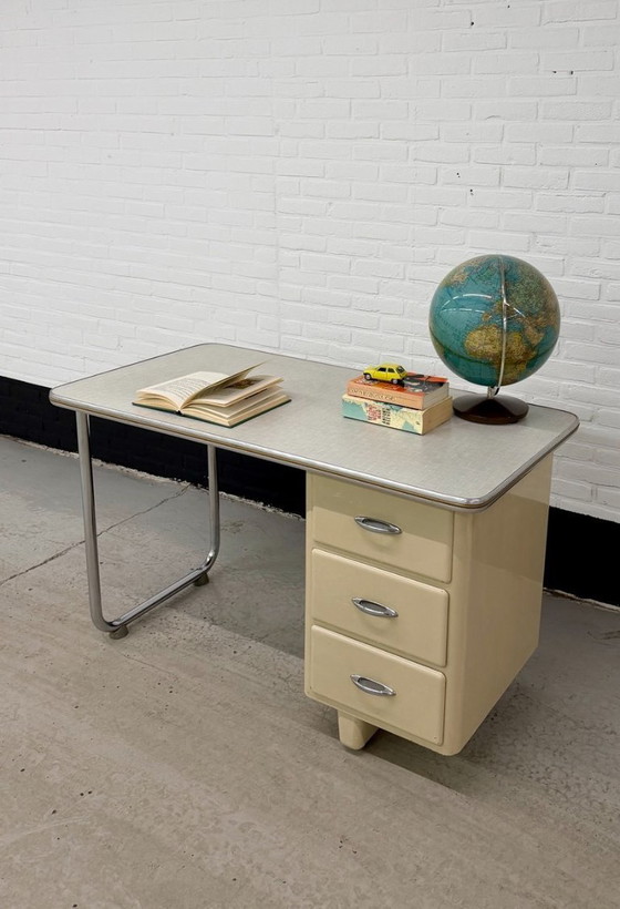 Image 1 of Vintage tubular frame Maquet desk, doctor's office