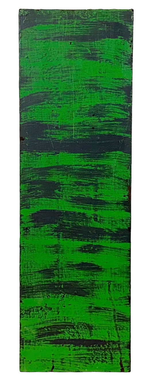 Lettre I en fer vert de façade, grande taille, style vintage, années 1970