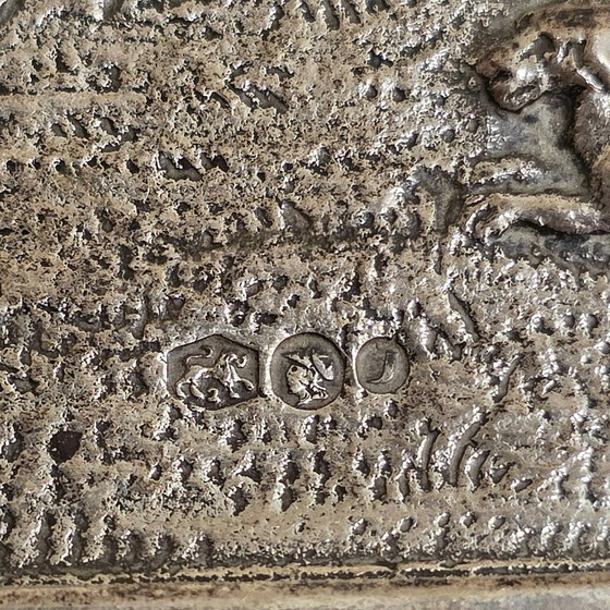 Image 1 of Dutch silver notepad holder with pen, from 1944