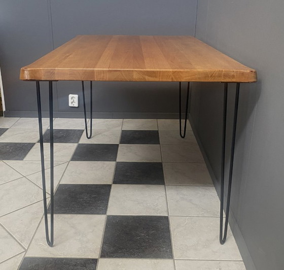 Image 1 of Danish dining table with hairpin legs