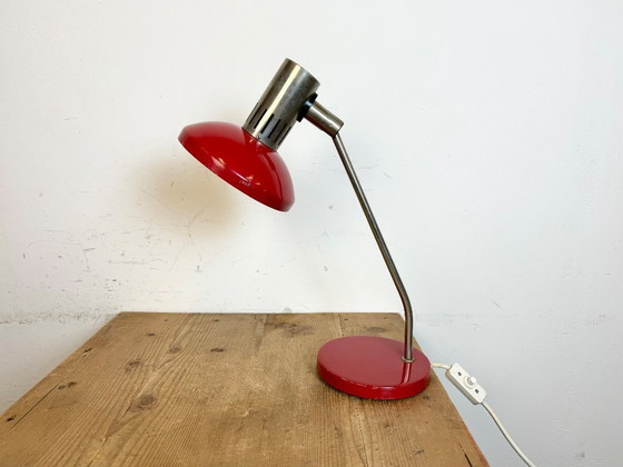 Image 1 of Vintage Red East German Table Lamp from AKA Leuchten, 1970s