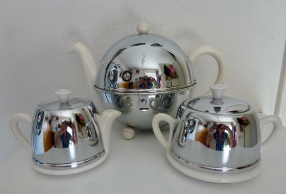 Vintage Everhot Art Deco Tea Set from the 1930s. – Benraad Everhot, Tableware, Ceramic, Metal (photo 3 of 8)