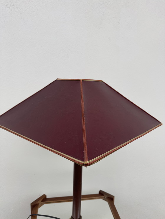 Image 1 of Grande lampe teck et bronze années 70