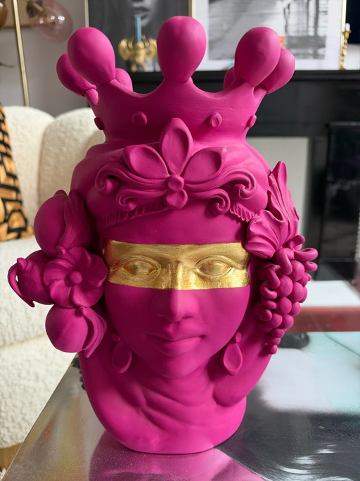 Stefania Boemi Roze en Gouden Terracotta Vaas