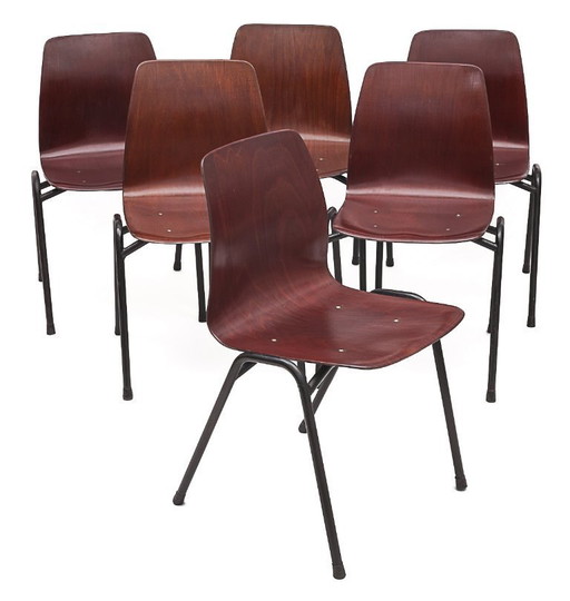 Set di 6 sedie Pagholz – eetkamerstoelen, Wood, Vintage