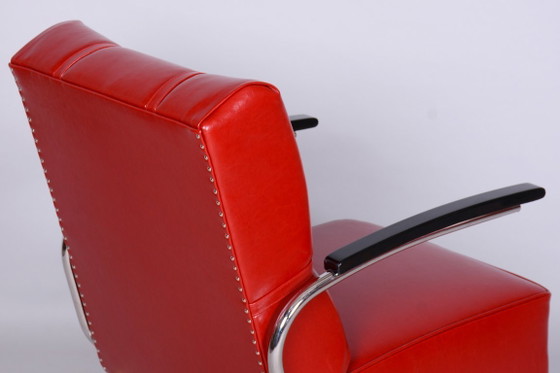 Ensemble de deux fauteuils Bauhaus restaurés, par Vichr a Spol., chromés, Allemagne, années 1930 – Wood (photo 9 of 10)