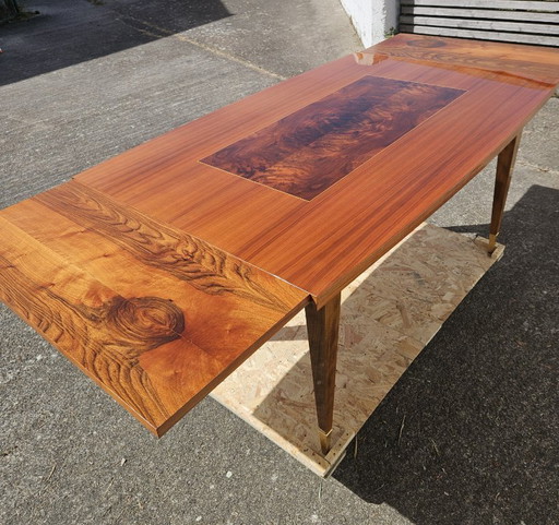 Franse MID-CENTURY MODERN uitschuifbare eettafel - Luxe Macassar eettafel - jaren 60