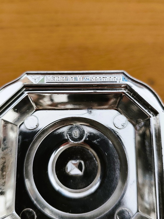 Image 1 of Pair of antique silver-plated metal candlesticks