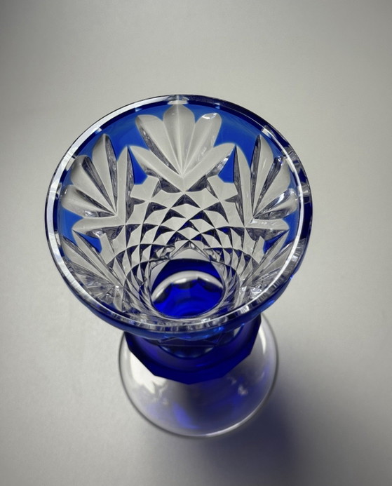 Image 1 of Vaso in cristallo Overlay in edizione limitata di Val Saint Lambert × Xavier Crespo, Belgio.
