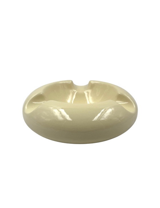 Image 1 of Cenicero de cerámica crema Space Age, Sicart Italia años 70
