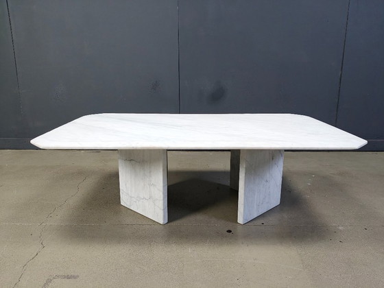 Image 1 of Table basse vintage en marbre blanc, 1970