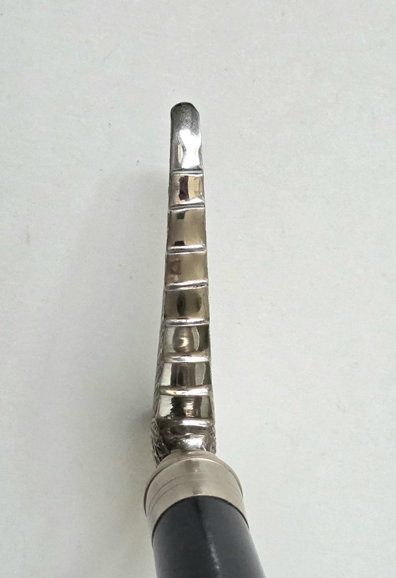 Elegant Silver-Plated 'Dove in Flight' Walking Cane – Solid Wood Shaft – Decorative Objects, Brass (photo 10 of 14)