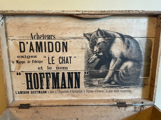 Atmospheric Le Chat Amidon Starch Advertising Box French