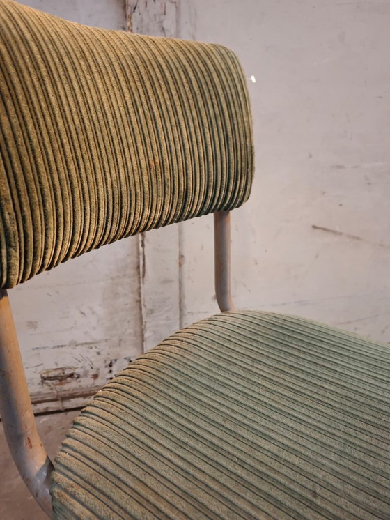 Image 1 of Chaise vintage à structure tubulaire Gebroeders de Wit 1950, tissu côtelé