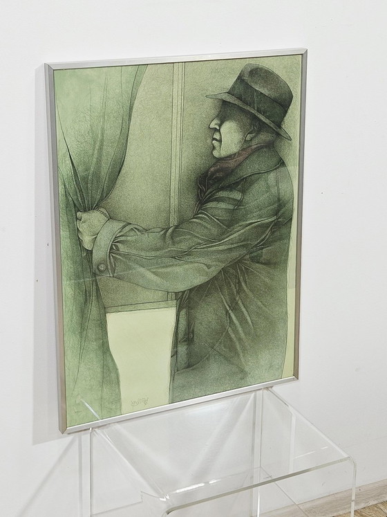Bruno Bruni, Hinter dem Vorhang, 1979, Litografia, Incorniciato – Litografie e stampe (photo 9 of 16)