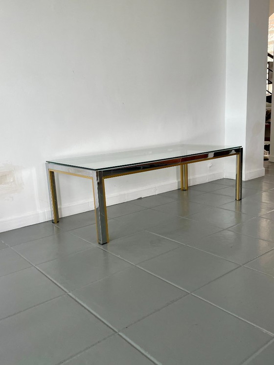 Image 1 of Romeo Rega coffee table in chrome and gold, Italy, 1970s