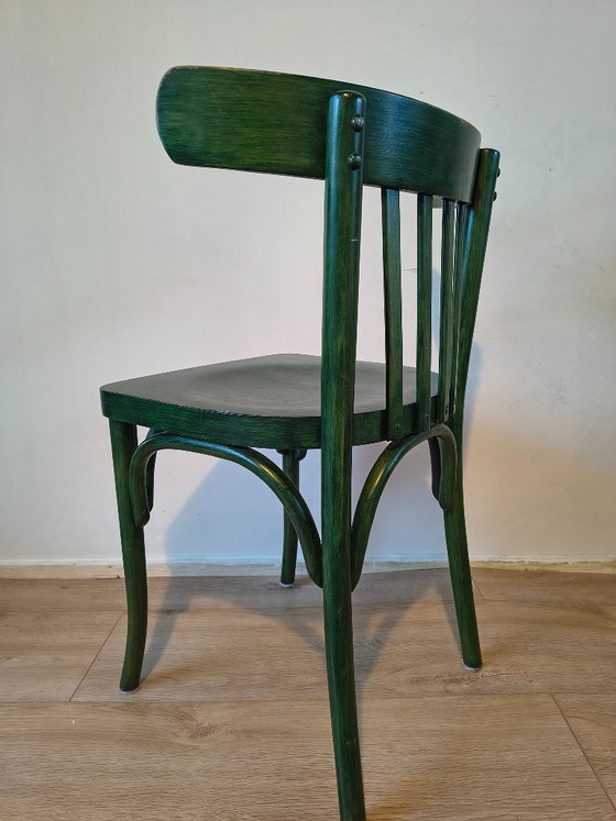 6x Sedie da caffè verdi vintage💚Stile Thonet – Sedie da pranzo, Legno (photo 3 of 10)