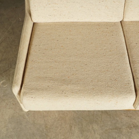 Vintage two-seater sofa – beige fabric – 1960s – 2 seaters, Textile (photo 10 of 16)