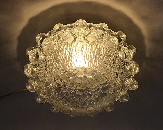 Image 1 of Lámpara de techo de cristal burbuja años 70