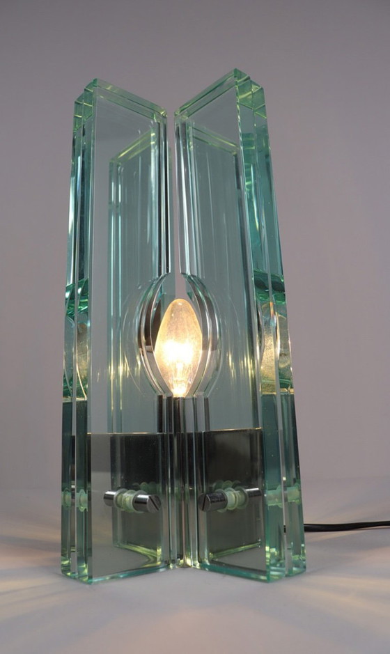 Image 1 of Set van 2 tafellampen/glasobjecten van Giorgio Reggiori voor Gallotti & Radice, jaren 1960, Italië