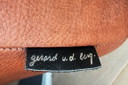 Vintage Leren stoel, cognac kleur, Gerard vd Berg